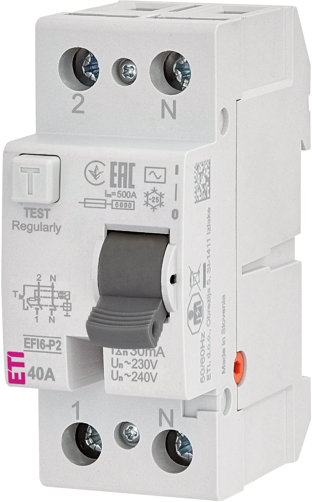 Zaštitna sklopka na dif.struju EFI6-P2 AC 40/0.03 002061252