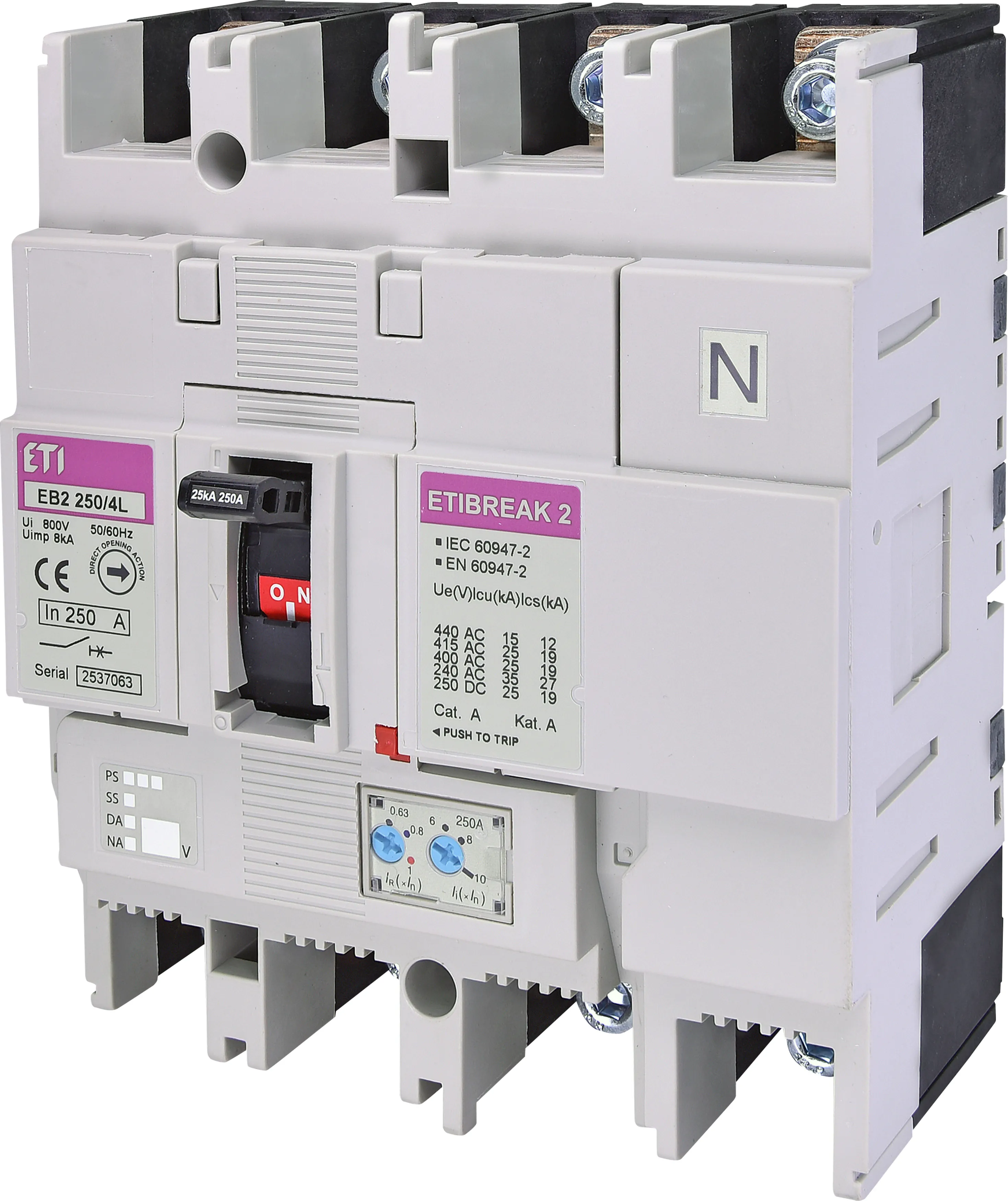 Kompaktni prekidač EB2 250/4L 250A 4p 004671076