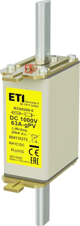 Slika NH1C gPV 63A/1000V DC