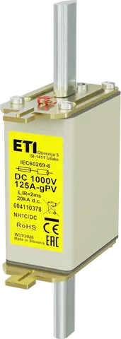Slika NH1C gPV 125A/1000V DC